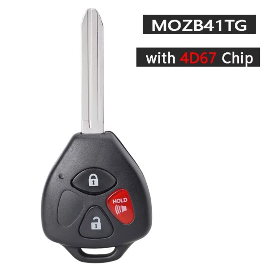 2005-2013 Scion / Toyota / 3-Button Remote Head Key / MOZB41TG /(4D67) (AFTERMARKET)